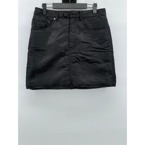 MM6 MAISON MARGIELA Women's Black Padded Straight Mini Skirt SZ 40(US-S) - Picture 1 of 11